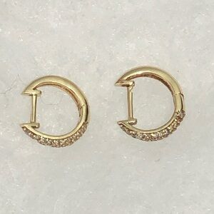 14K Yellow Gold  Huggie Second Piercing Earrings -